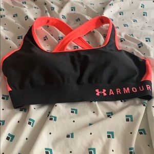 Under Armor Black and Pink Sports Bra